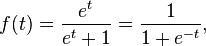 f(t) = \frac{e^t}{e^t+1} = \frac{1}{1+e^{-t}},